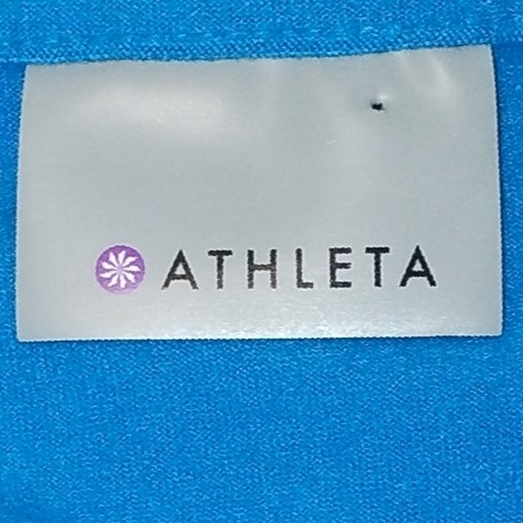 Athleta women's track jacket half way zipper front. Long sleeve teal Size: S - Picture 3 of 7